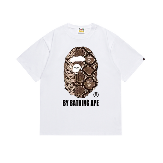 BAPE Snake Pattern By Bathing Ape Tee Black/White