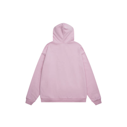 Vale Forever Pink Rhinestone Zip Up Hoodie Distressed