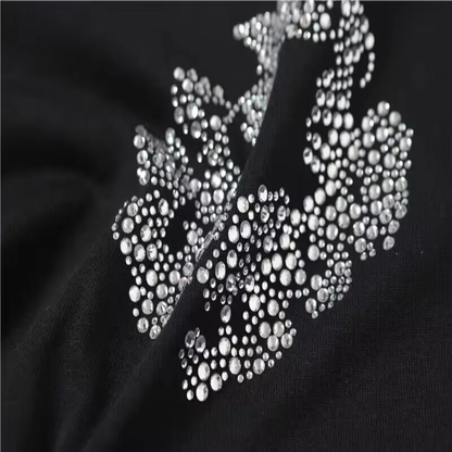Denim Tears Rhinestone Cotton Wreath T-Shirt Black