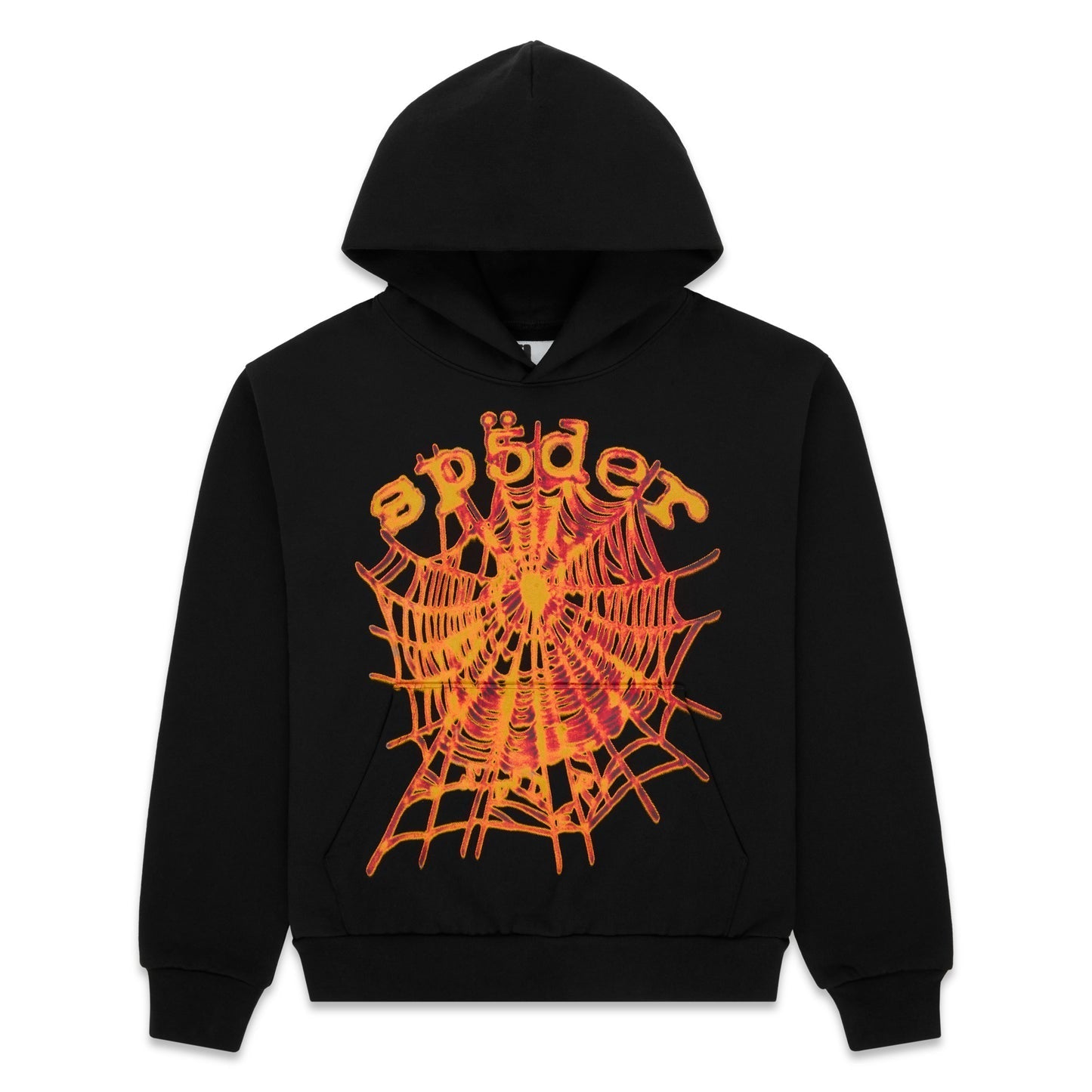 Sp5der OG Web V2 Hoodie Black Orange