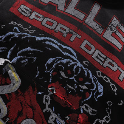 Vale Forever "Valley Sport Dept" Black Bulldog Graphic Hoodie