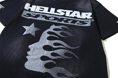 Hellstar Sports Flame Face T-Shirt 'Black'