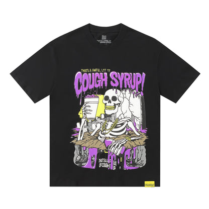 That's A Awful Lot Of Cough Syrup Skeleton Grave Graphic T-Shirt