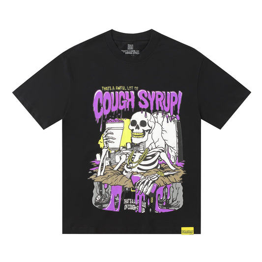 That's A Awful Lot Of Cough Syrup Skeleton Grave Graphic T-Shirt