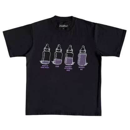 That's A Awful Lot Of Cough Syrup 4 Baby Bottles Black T-Shirt