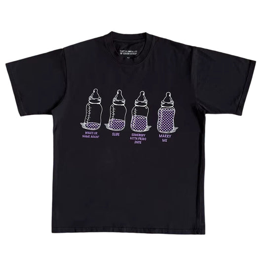 That's A Awful Lot Of Cough Syrup 4 Baby Bottles Black T-Shirt