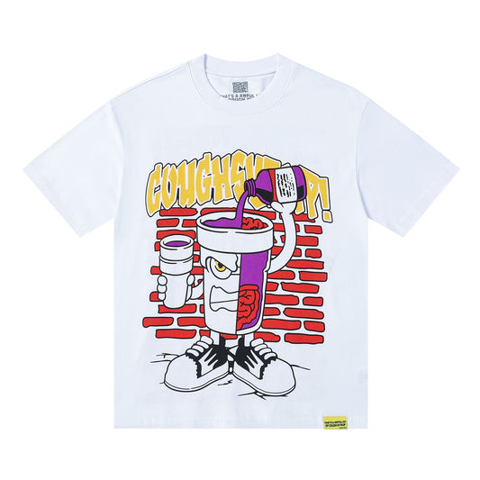 That's A Awful Lot Of Cough Syrup Brick Wall Cartoon White T-Shirt