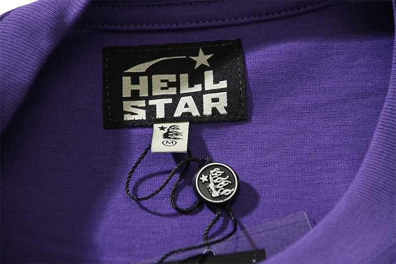Hellstar Path To Paradise Goggles Print Oversized Tee Purple Vintage Wash