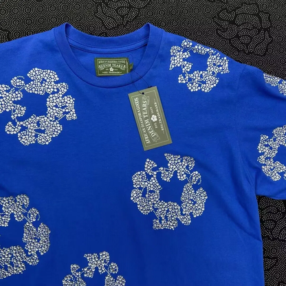 Denim Tears Rhinestone Cotton Wreath T-Shirt Royal Blue