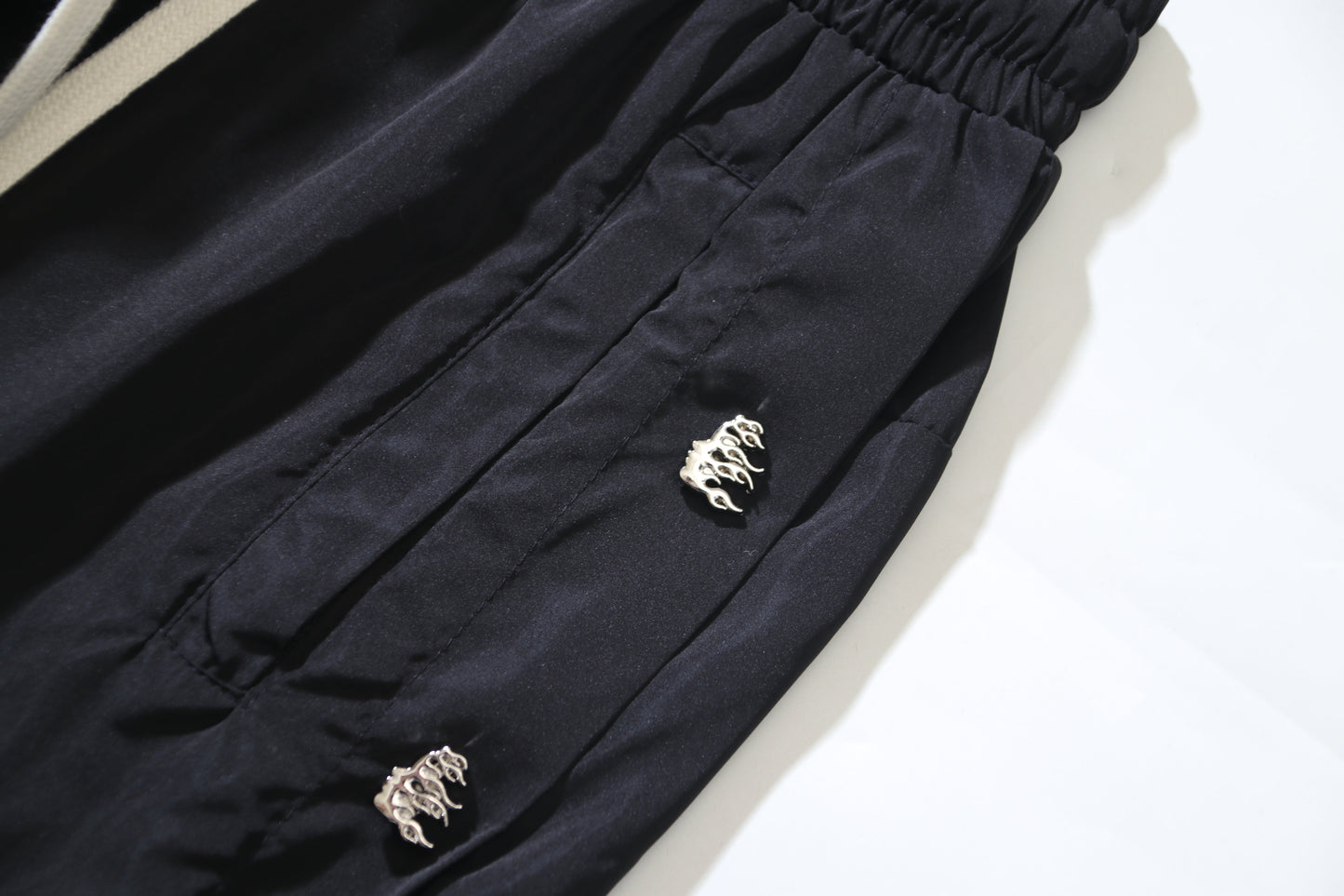 Hellstar Nylon Snap Button Track Pants Black