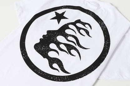 Hellstar Graphic Logo Rhinestone Vintage White T-Shirt