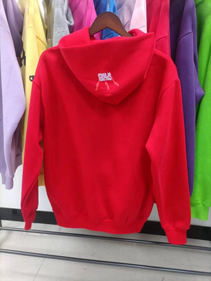 Sp5der Worldwide Red Angel Number 555 Hoodie