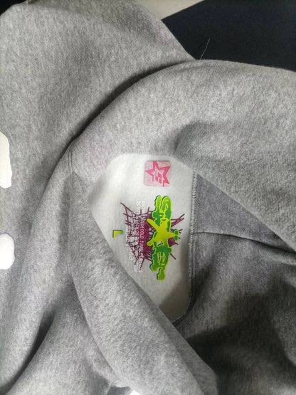Sp5der Beluga Hoodie Heather Grey Khaki