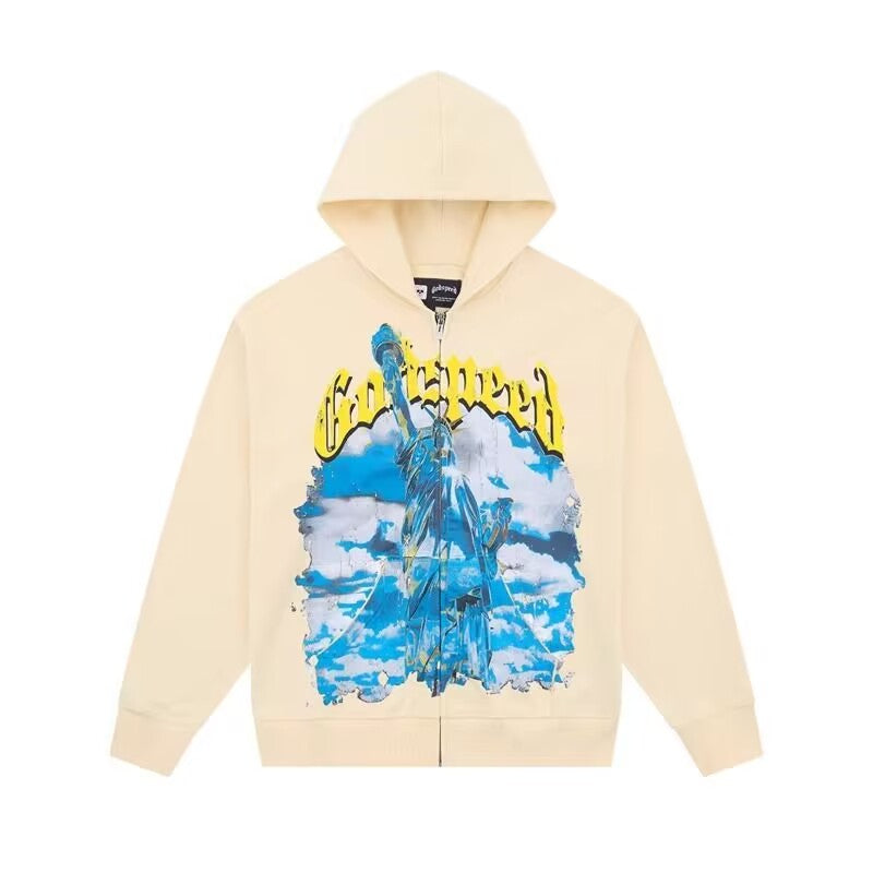 Godspeed Statue Of Liberty Zip Up Hoodie