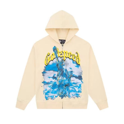 Godspeed Statue Of Liberty Zip Up Hoodie