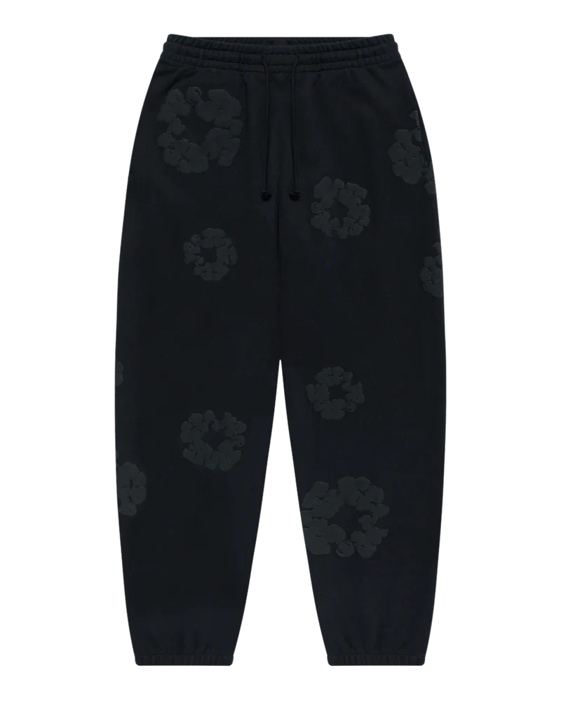 Denim Tears Cotton Wreath Sweatpants Black Monochrome