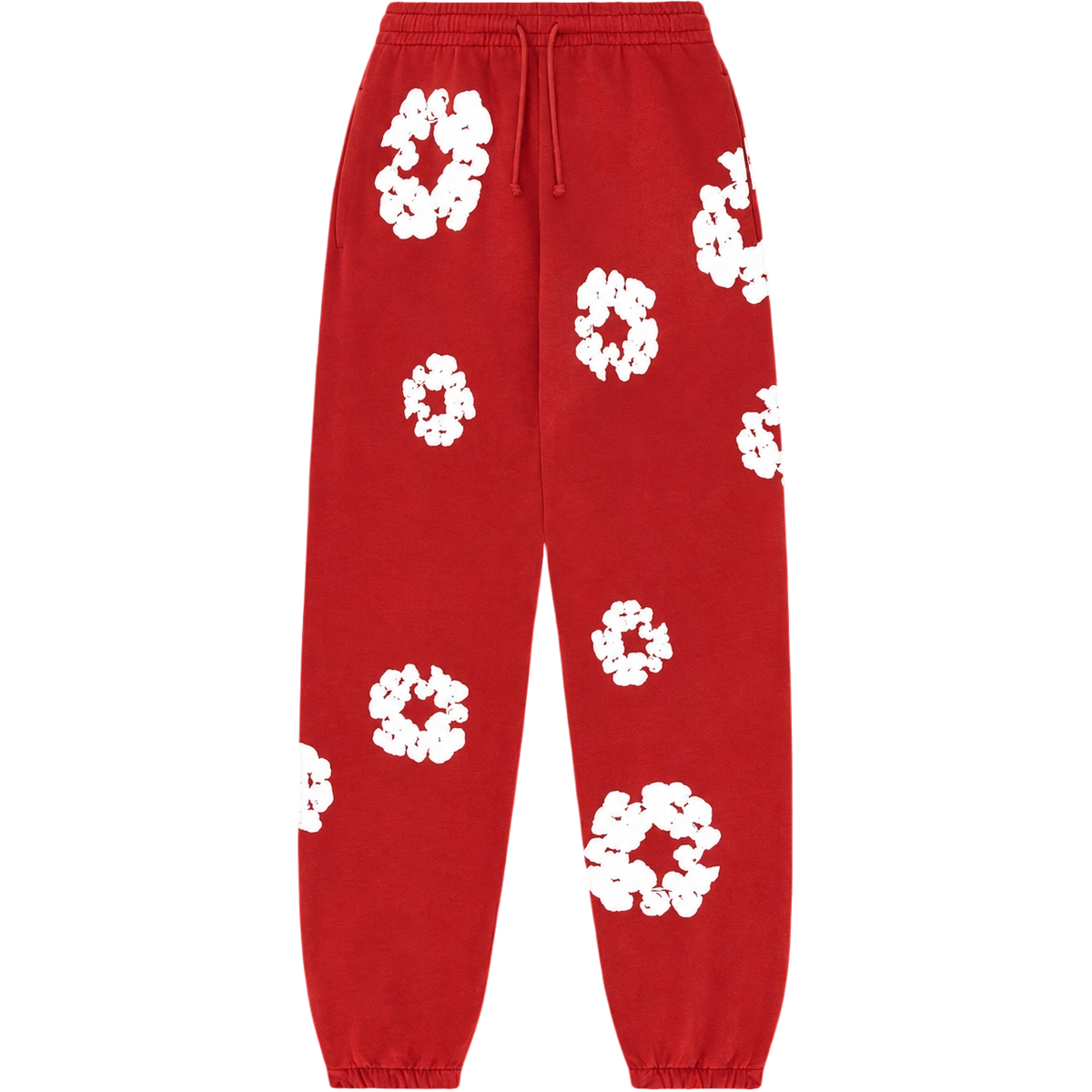 Denim Tears Inspired Cotton Wreath Sweatpants Red