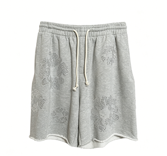 Denim Tears Rhinestone Cotton Wreath Shorts Grey