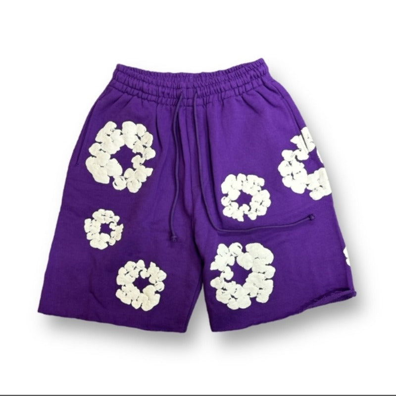 Denim Tears Cotton Wreath Shorts Purple