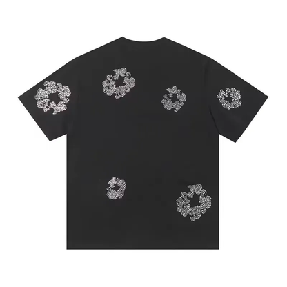 Denim Tears Rhinestone Cotton Wreath T-Shirt Black