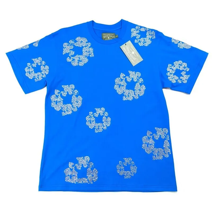 Denim Tears Rhinestone Cotton Wreath T-Shirt Royal Blue