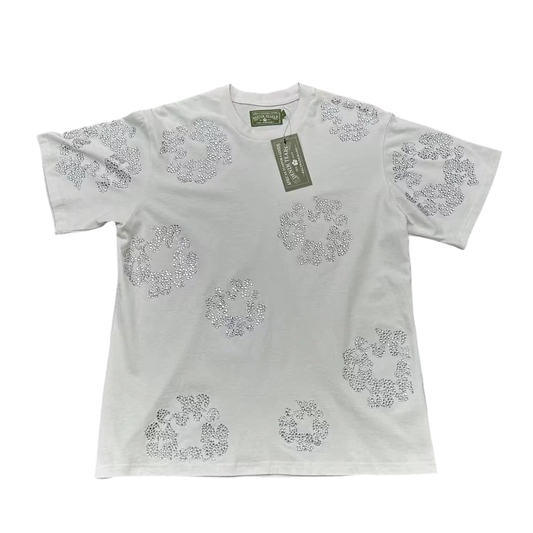 Denim Tears Rhinestone Cotton Wreath T-Shirt White