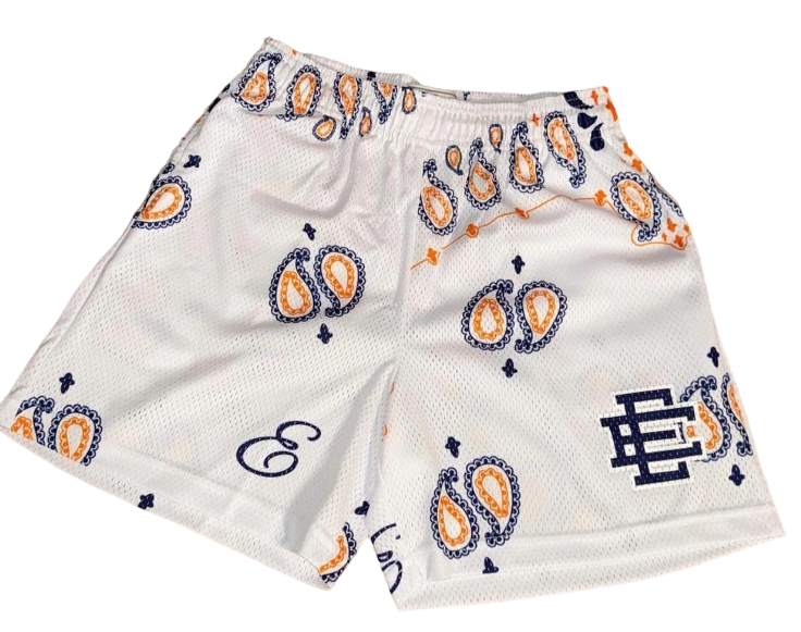 EE Basic Mesh Shorts White Paisley