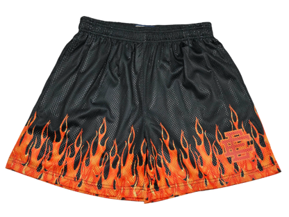 Eric Emanuel Basic "Burning Flames" Mesh Shorts