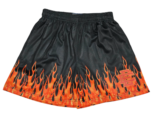 Eric Emanuel Basic "Burning Flames" Mesh Shorts