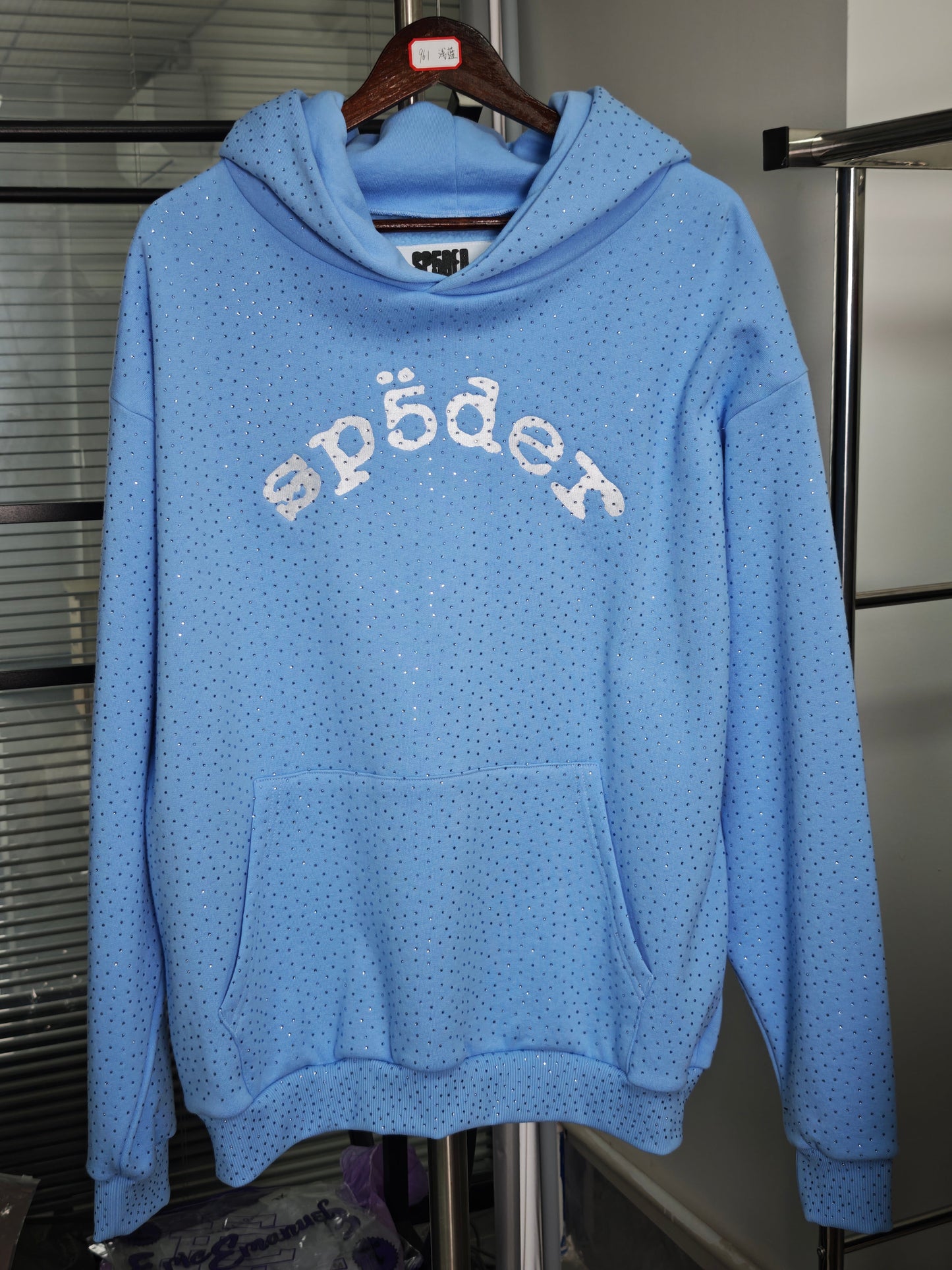Sp5der Rhinestone Logo Hoodie (Multiple Colors Available)