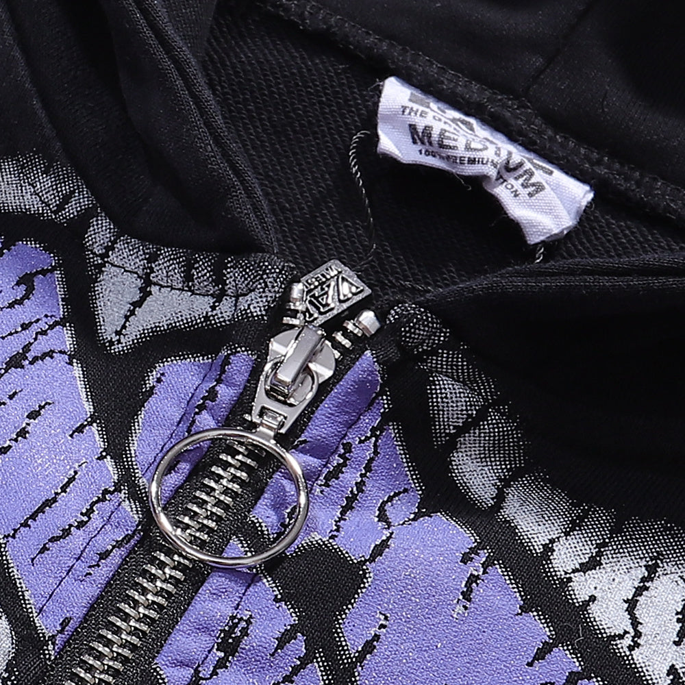 Vale Forever La Casa Purple Graphic Full Zip Hoodie Black