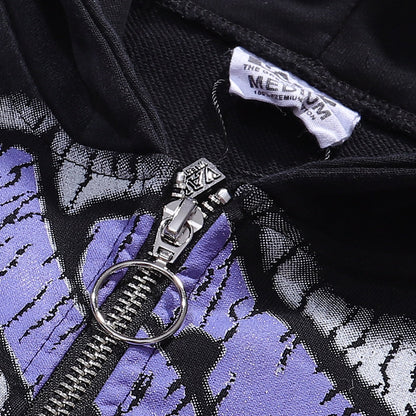 Vale Forever La Casa Purple Graphic Full Zip Hoodie Black