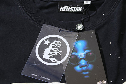 Hellstar Graphic Logo Vintage Washed Black T-Shirt