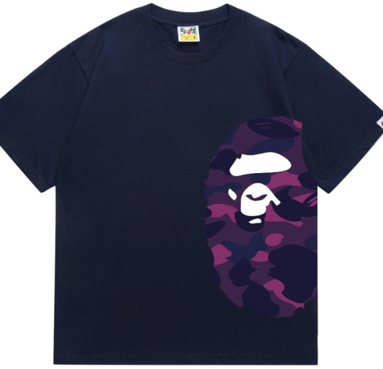 BAPE Purple Color Camo Side Big Ape Head Tee