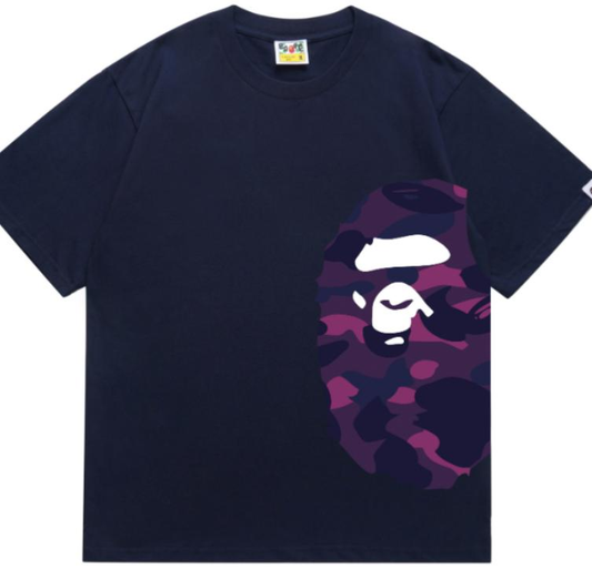 BAPE Purple Color Camo Side Big Ape Head Tee