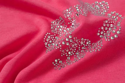 Denim Tears Rhinestone Cotton Wreath T-Shirt Red