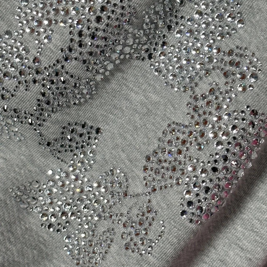 Denim Tears Rhinestone Cotton Wreath Shorts Grey