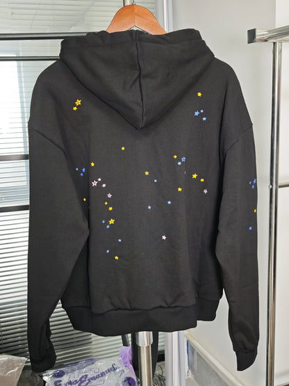 Sp5der Punk V2 Zip Up Hoodie Black