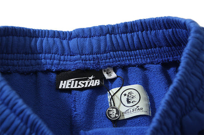 Hellstar Tribal Flame Graphic Print Sweatpants Blue