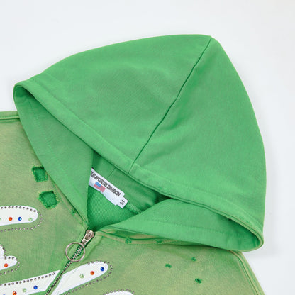 Vale Forever Inferno Zip Up Hoodie Green