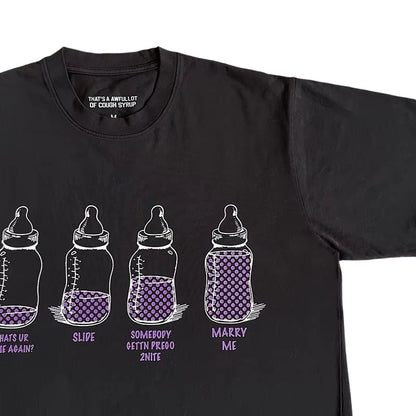 That's A Awful Lot Of Cough Syrup 4 Baby Bottles Black T-Shirt