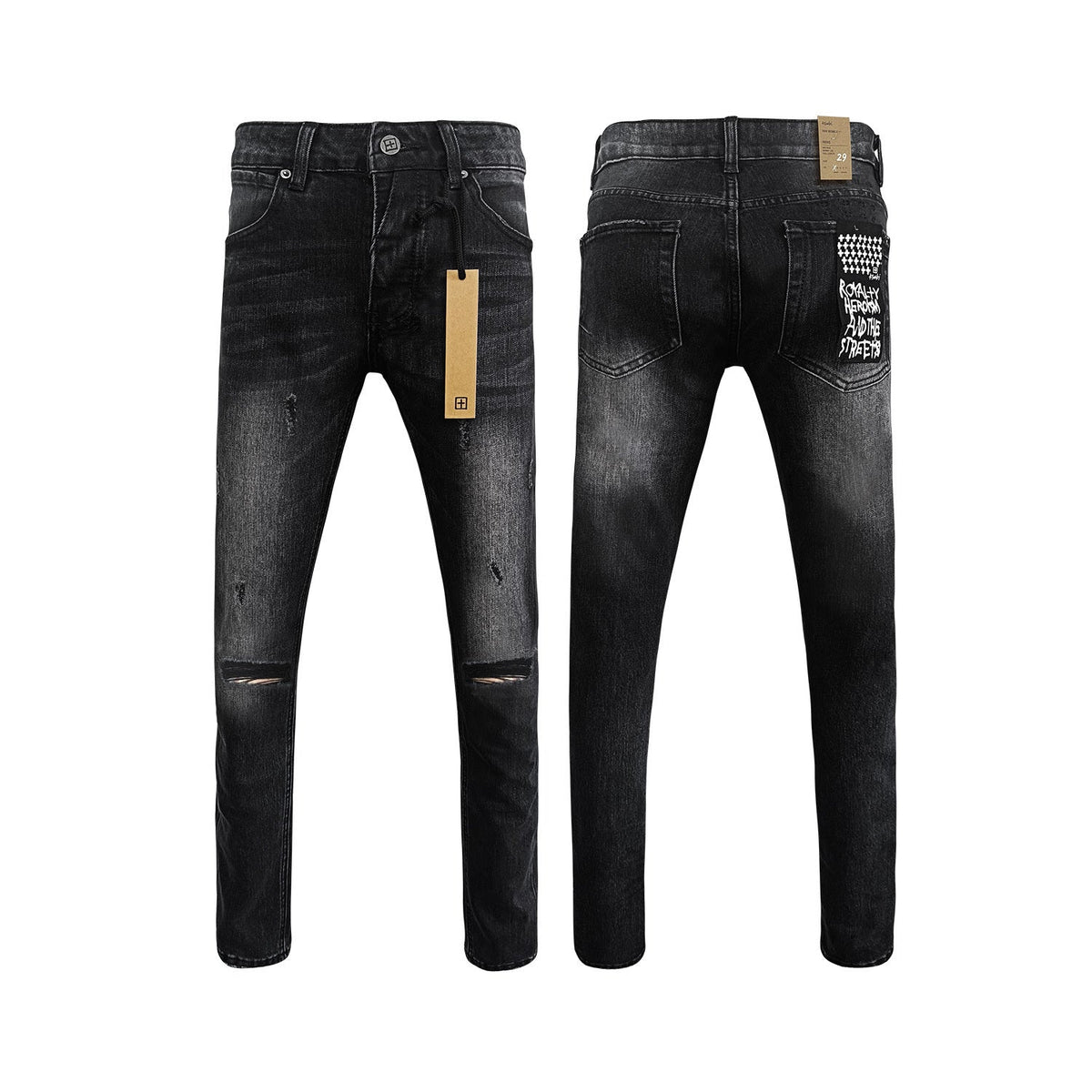 Ksubi Chitch Slim Men's Ripped Washed Black Jeans