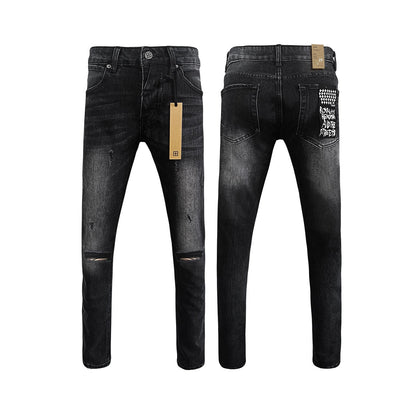 Ksubi Chitch Slim Men's Ripped Washed Black Jeans