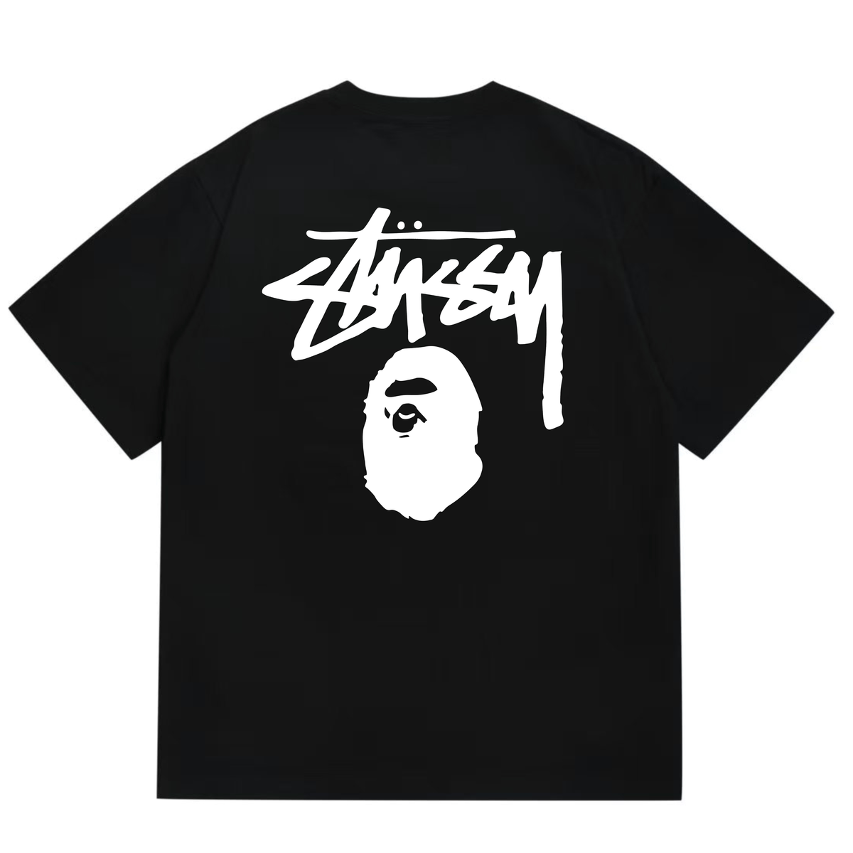 Stussy x BAPE Ape Head Logo Tee Black