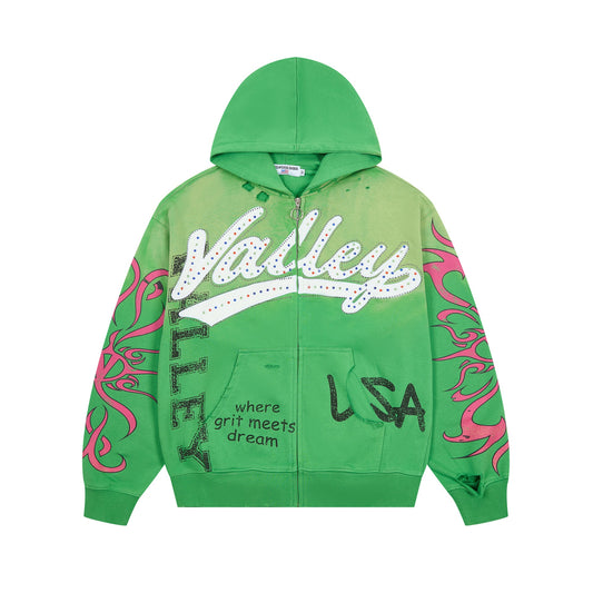 Vale Forever Inferno Zip Up Hoodie Green